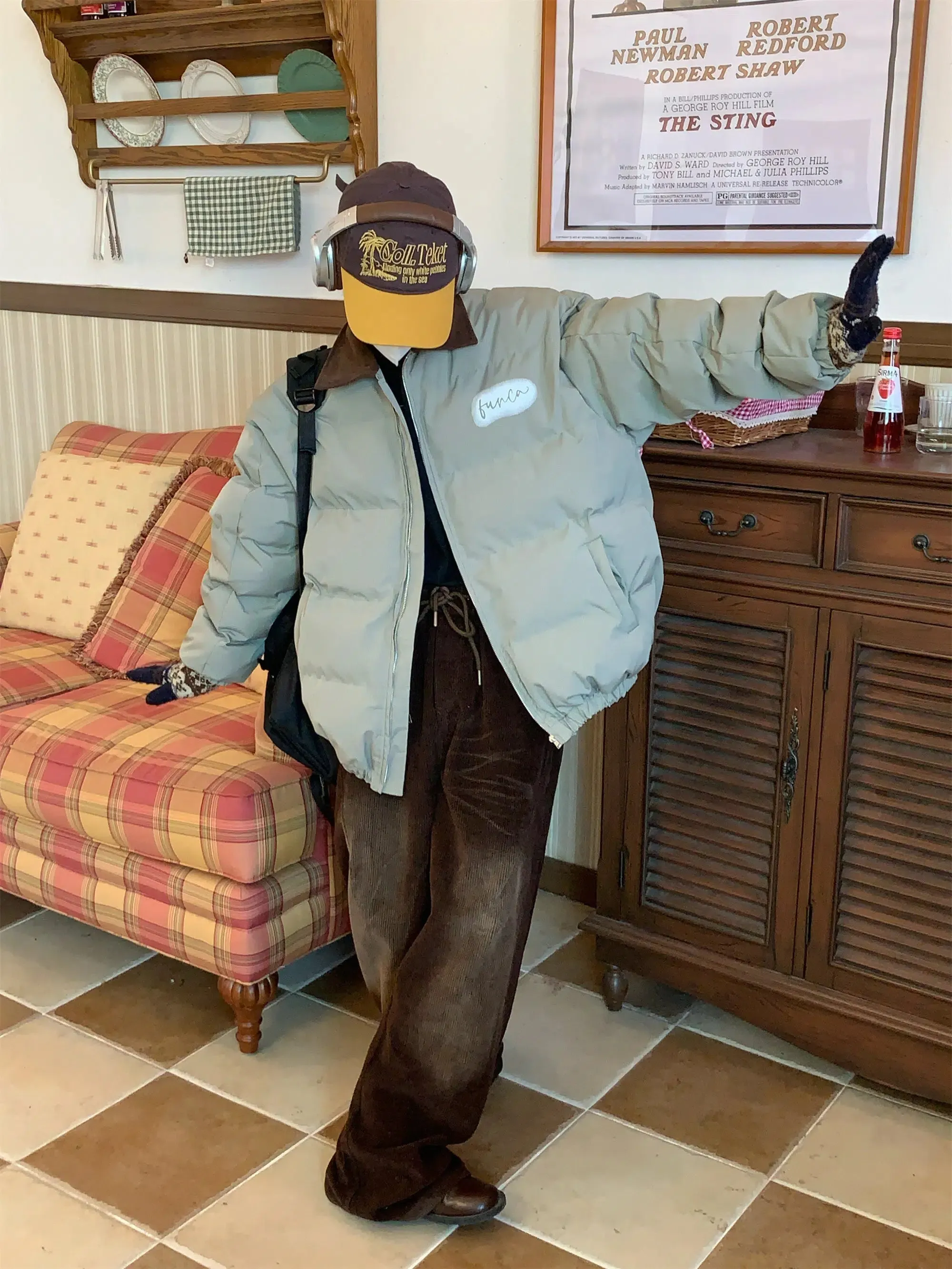 Maxct Corduroy Casual Loose Puffer Jacket