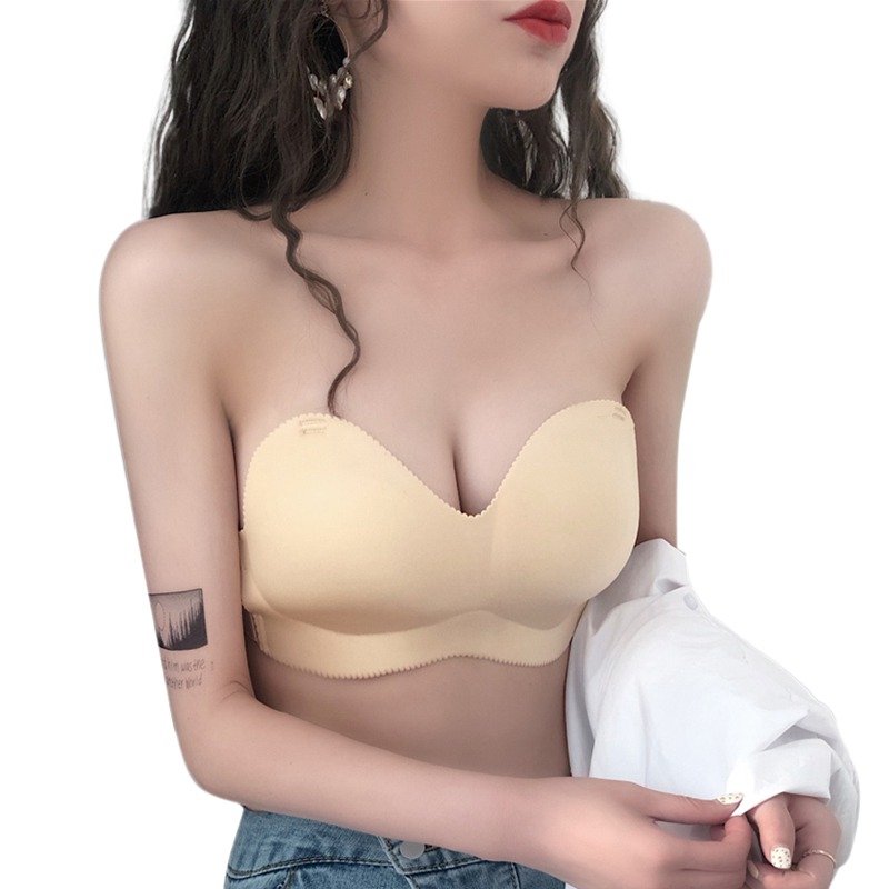 Maxct Tube Top Women Strapless Bra Adjusted Large Size No Wire Thin Sexy Underwear Push Up Breathable Strap