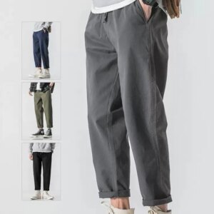 Maxct Spring Drawstring Cotton Elastic Waist Pants