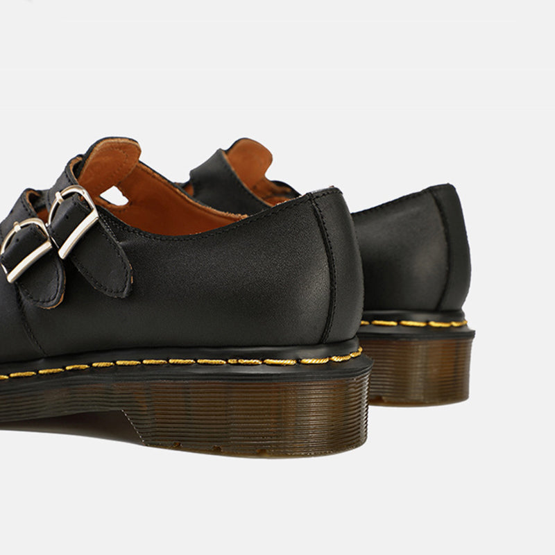 Handmade Retro Waxing Flat Mary Jane Shoes Round Toe  Black/Brown/Black1/White Maxct