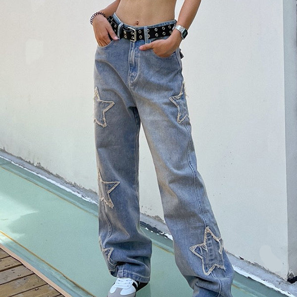Y2K Star Baggy Jeans Maxct