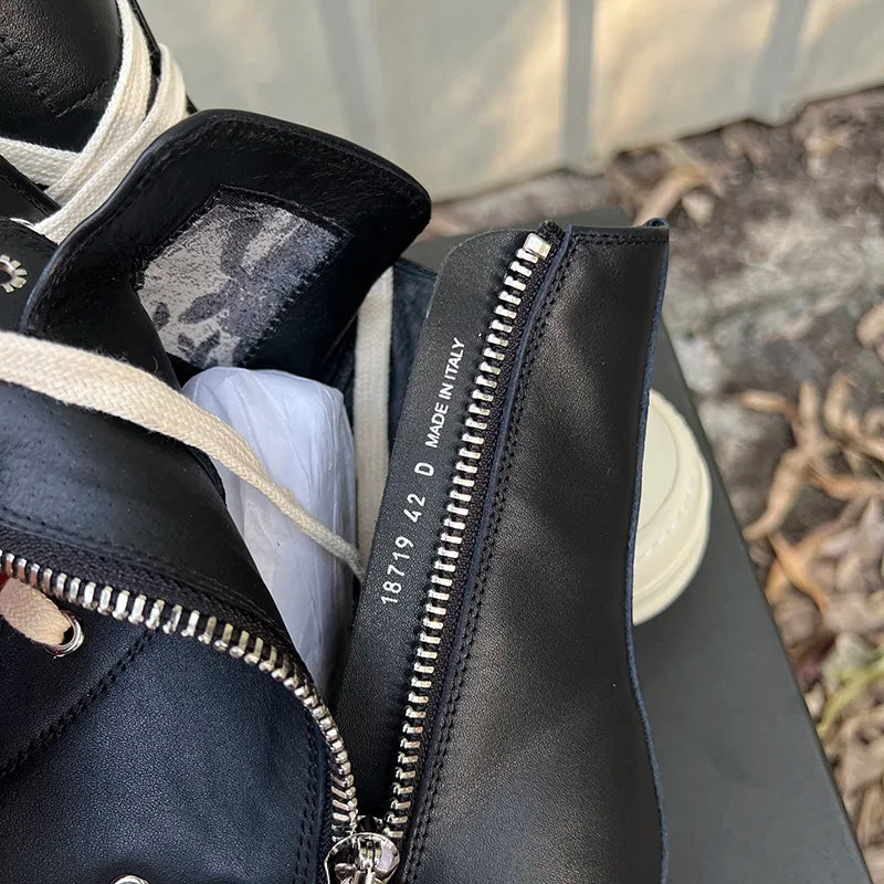 High Top Sneakers- Unisex Motorcycle Zip Boots Maxct