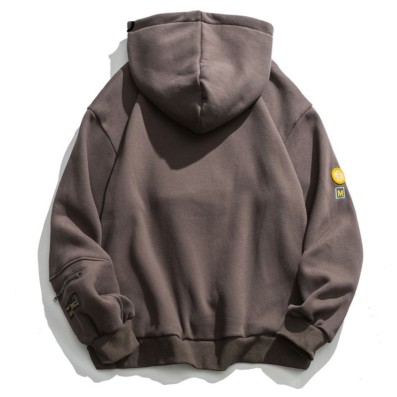 Unisex Zipper Pocket Smile Face Hoodies Maxct