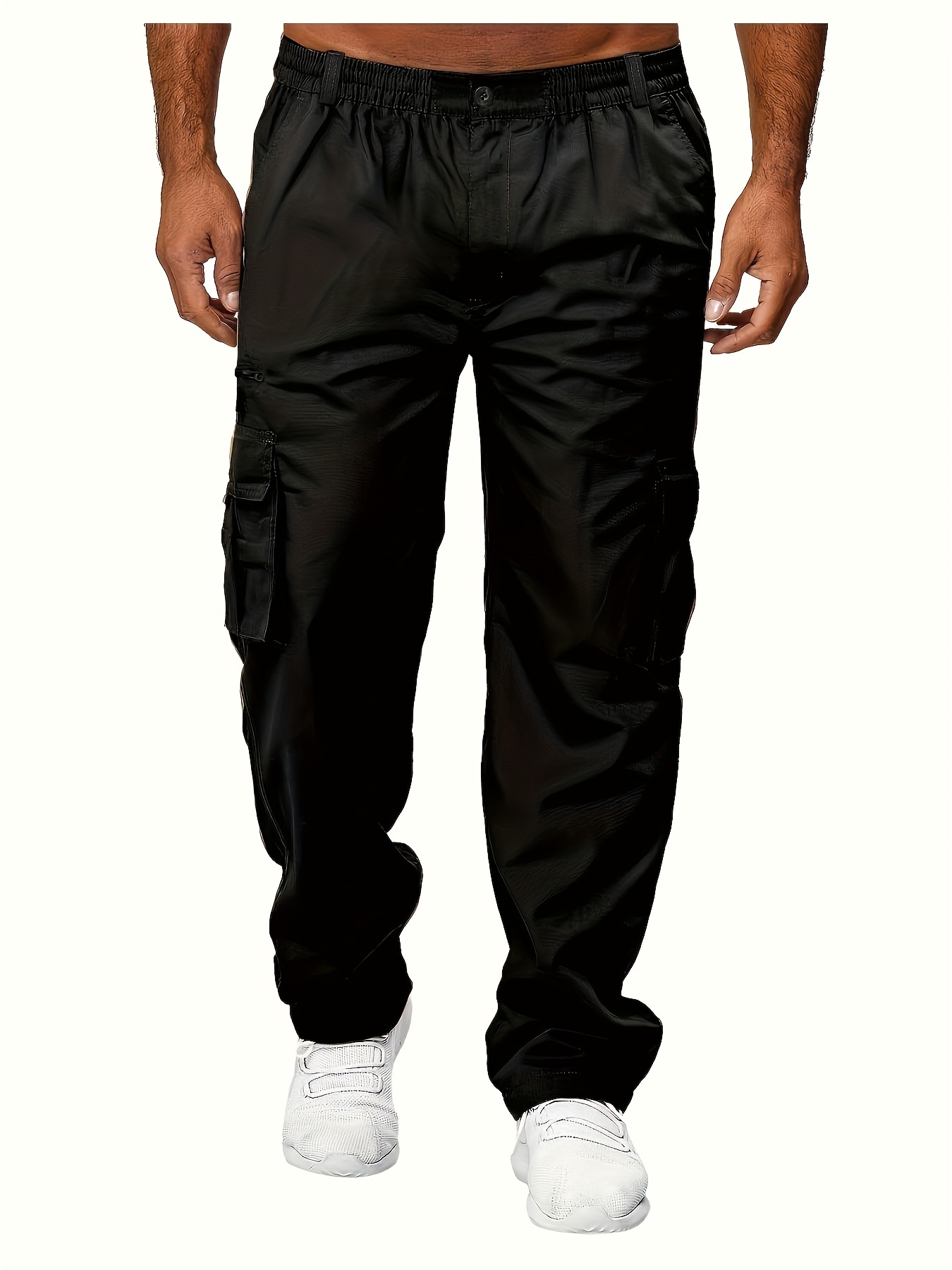 Men's Cargo Pants Casual Loose Fit Straight Leg Pants With Flap Pockets