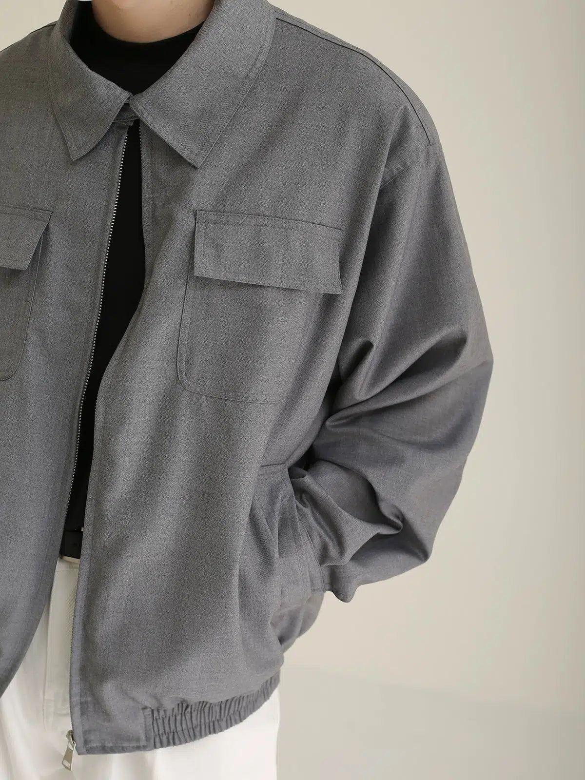 Maxct Retro Lapel Zip Bomber Jacket