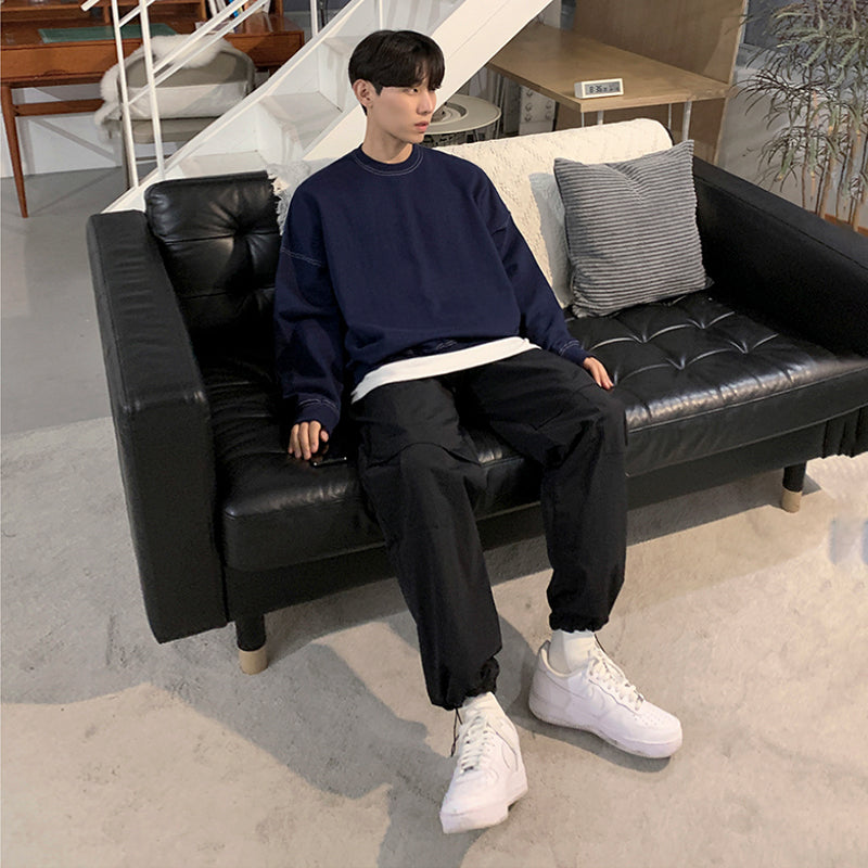 Maxct 3176 Navy Blue Crewneck Sweater