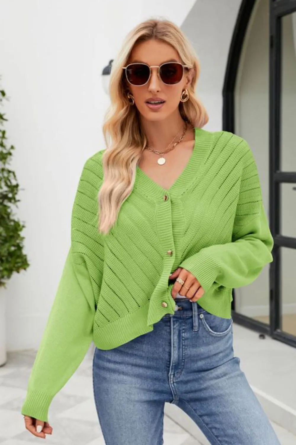 Maxct &V-Neck Button Down Cardigan