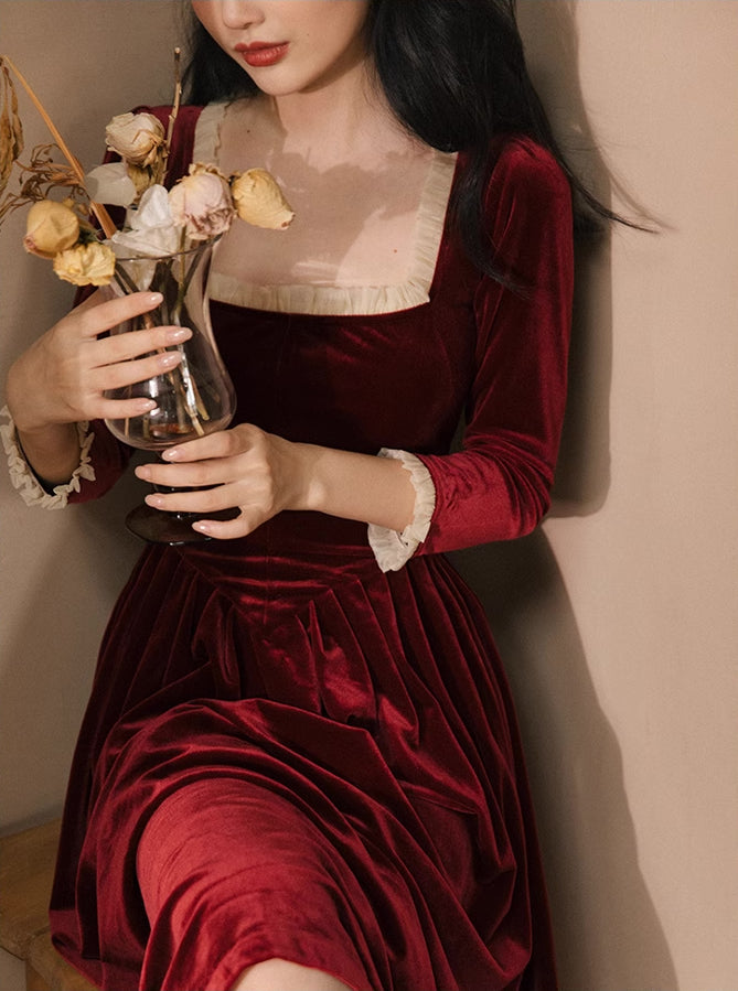 Velvet Princess Midi Dress Maxct