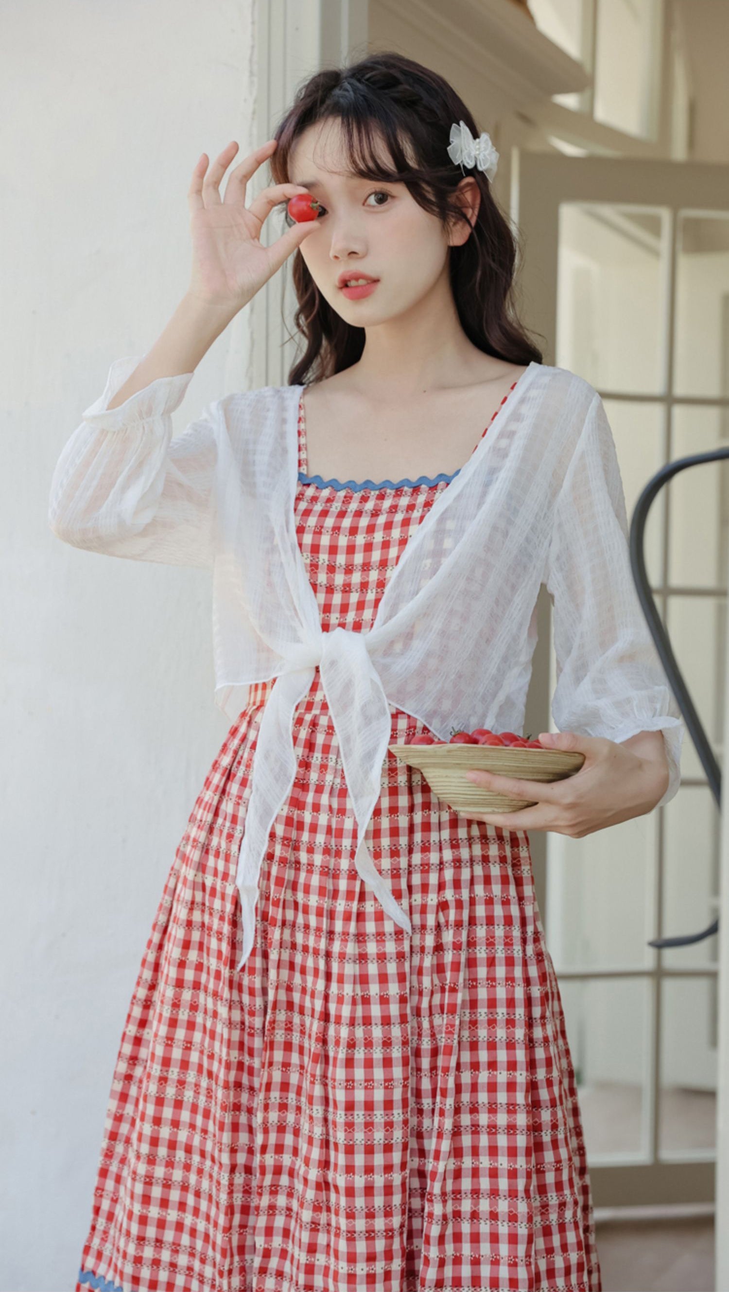 Daisy Chain Gingham Midi Dress Maxct
