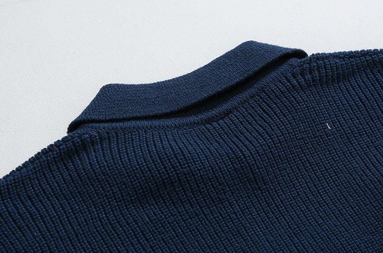 Maxct 5543 Knitted Half Zip-Up Stripe Sweater