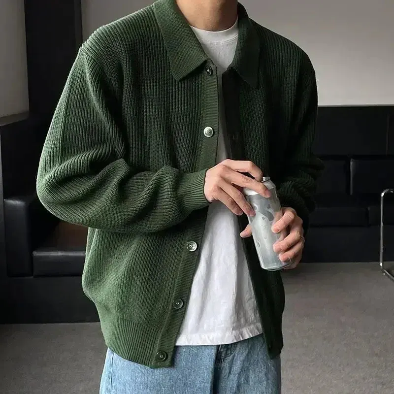Maxct Men Sweater Coat Korean Fashion Knitted Coats Men Streetwear Slim Fit Casual Cardigan Coats