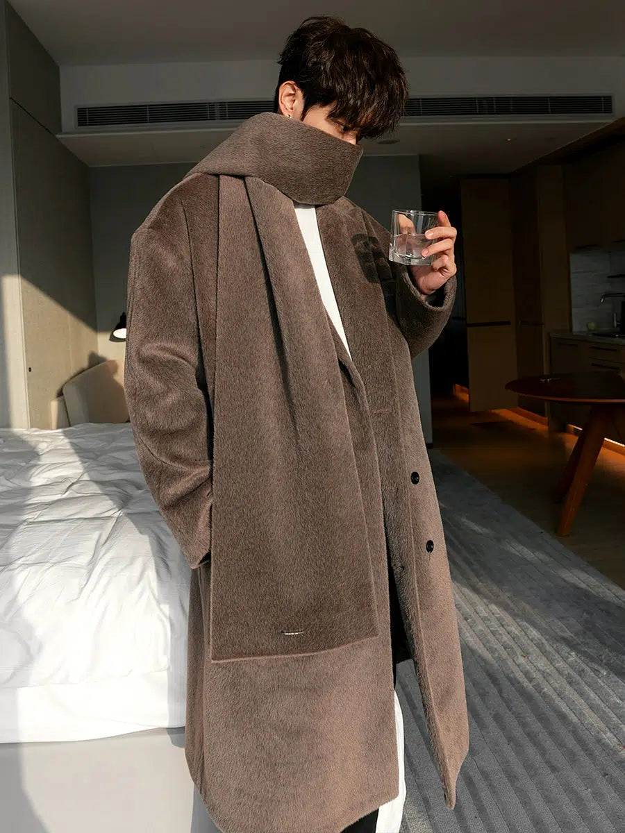 Maxct Woolen Coat With Scarf