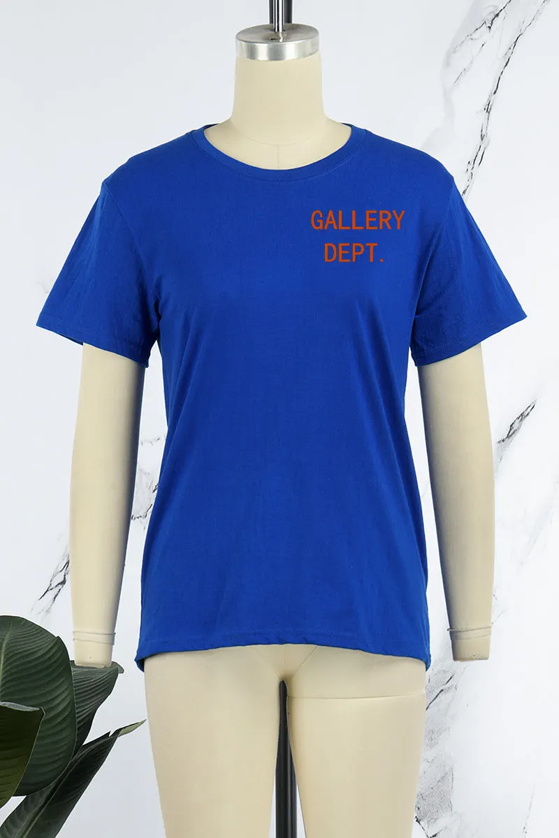 Maxct back 2 school outfits 10083 Letter Printed Women's round Neck T-shirt Top