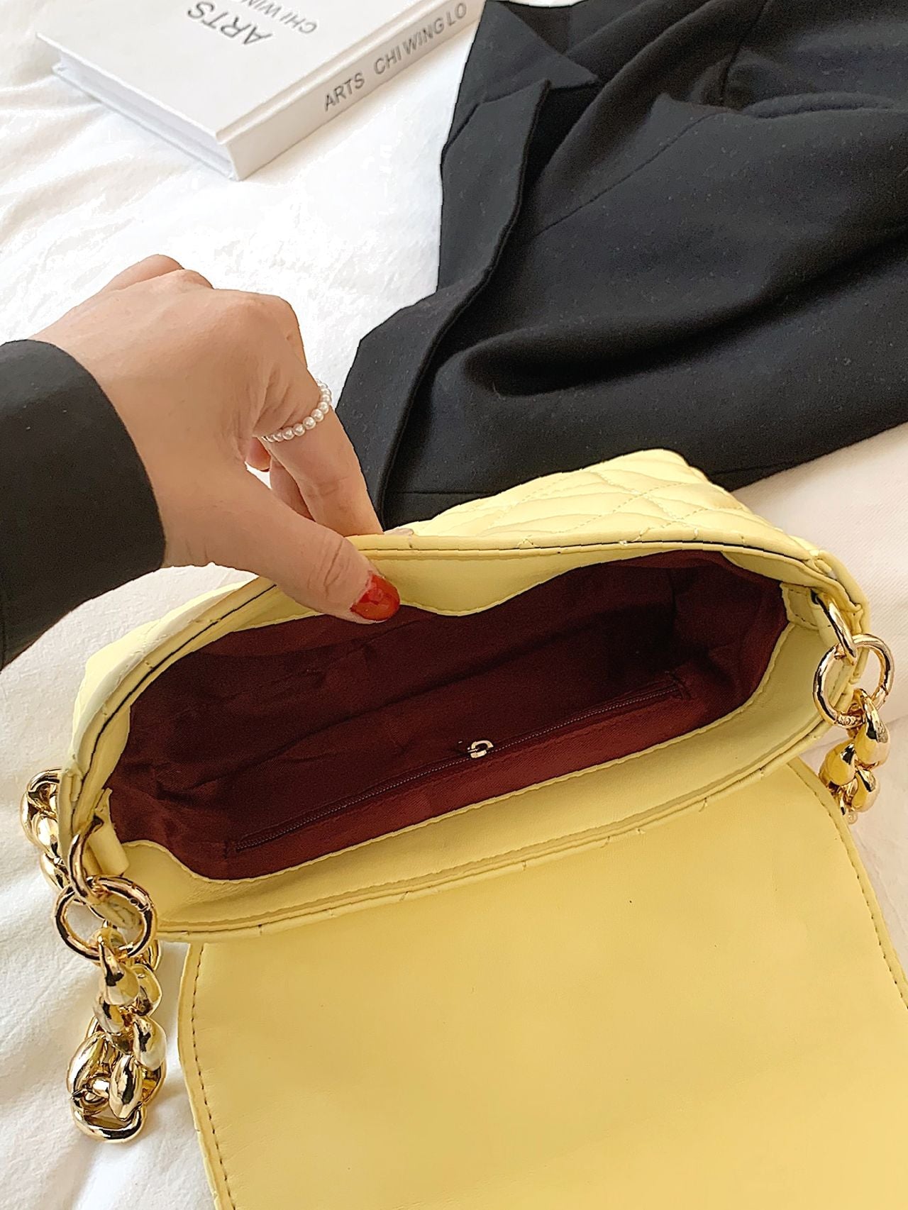 Bag For Love - Minimalist Quilted Flap Square Bag - Women Maxct Bags