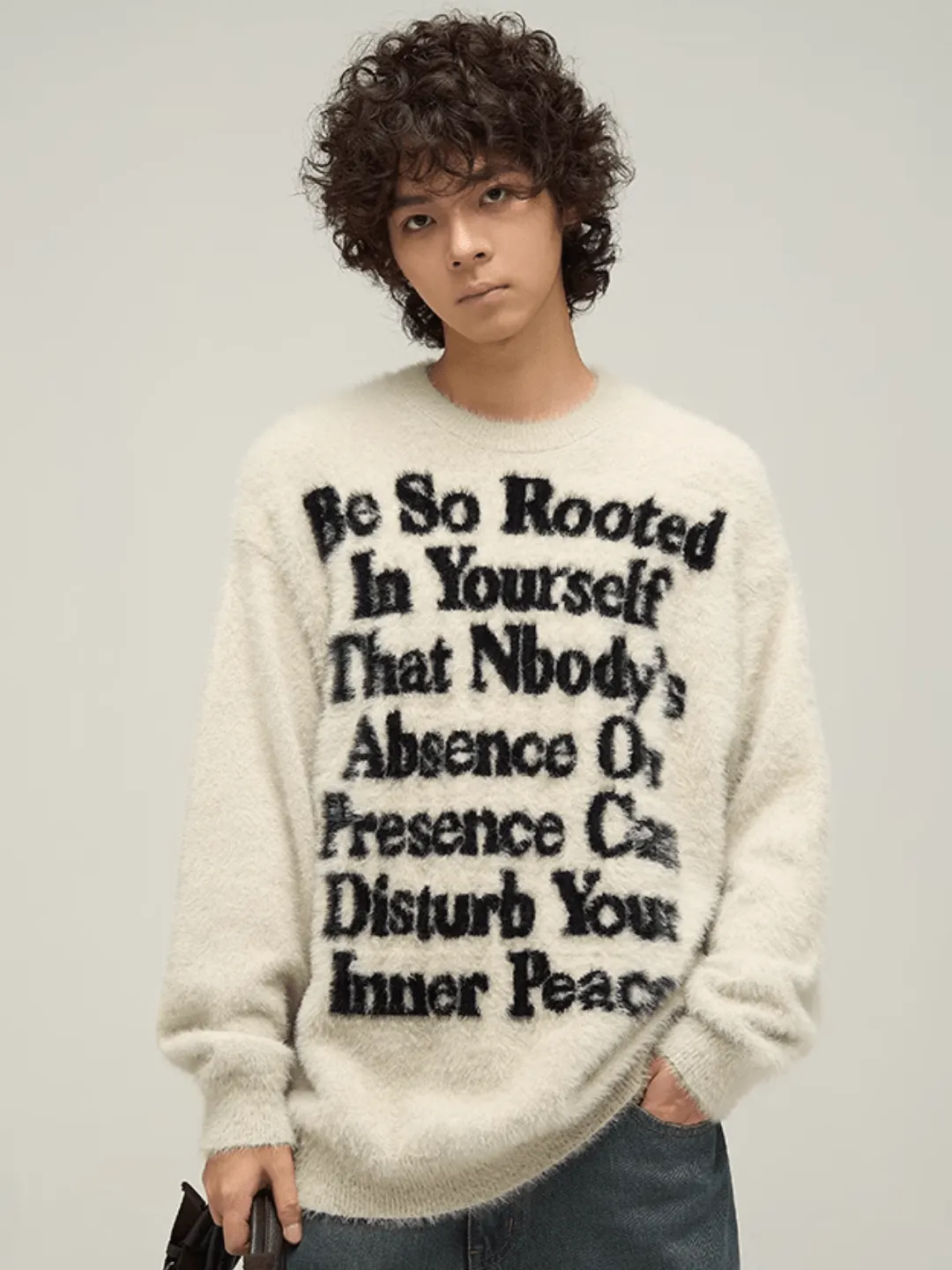 Maxct [Motherfucker] Lazy Wind Round Neck Knit Sweater Na709