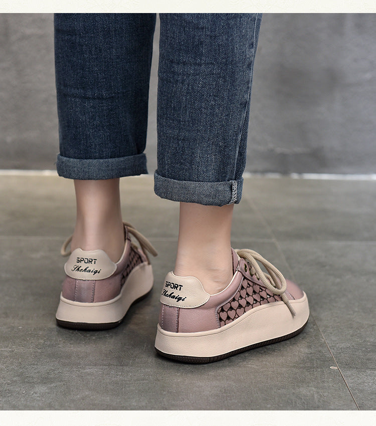 Versatile Hollow Thick Bottom Mid-Heels Shoes Maxct