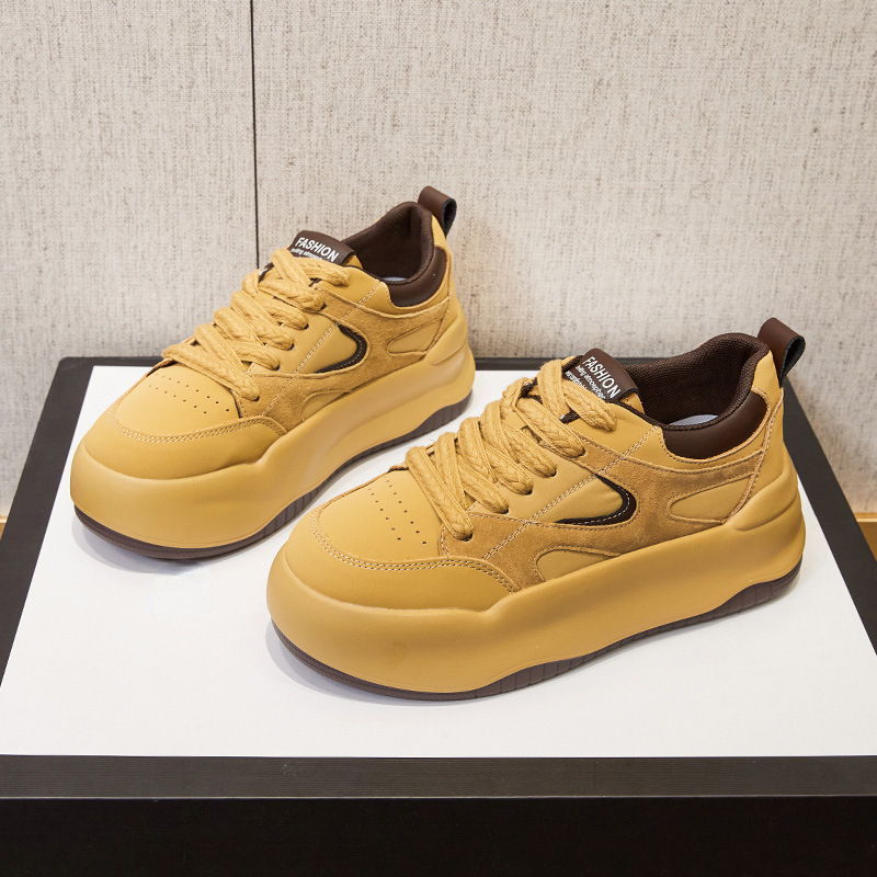 6cm Chunky Women's Sneakers in New Genuine Leather - true deals club