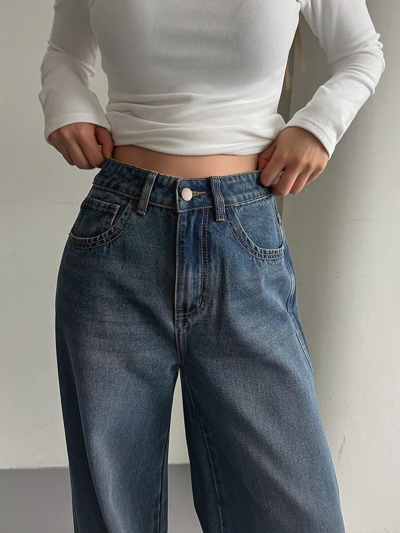 Maxct Ladies' Fashionable Wide Leg Denim Pants
