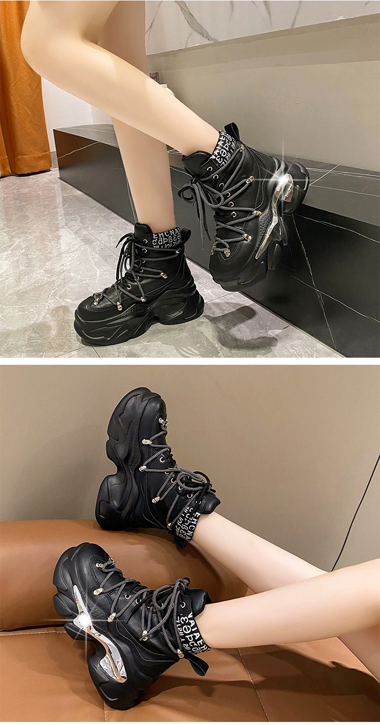 High Platform Motorcycle Women's Boots - true deals club