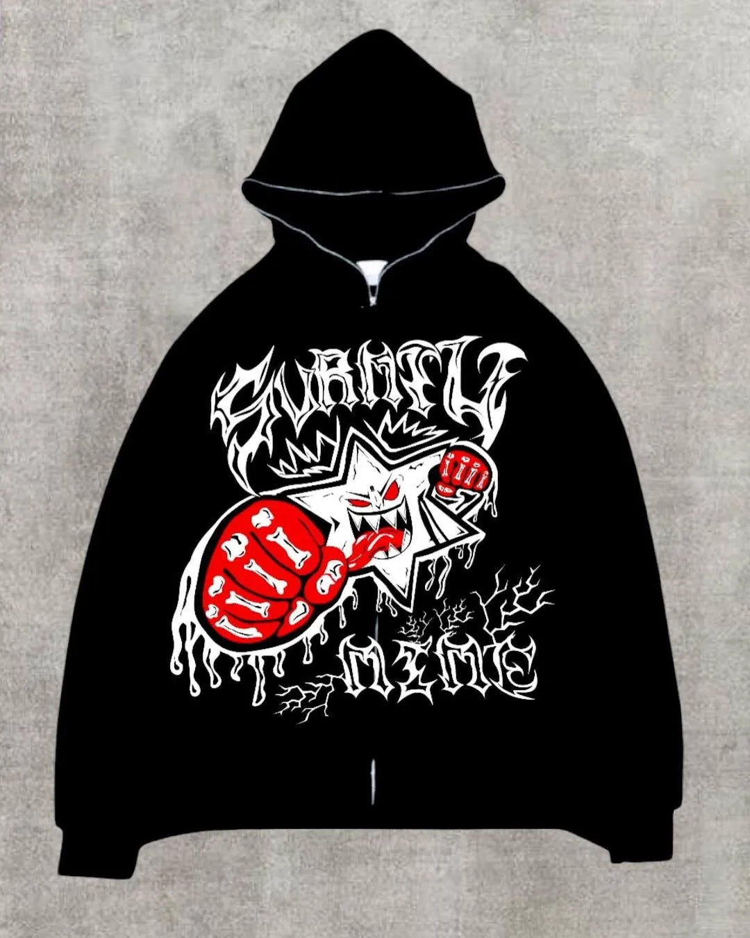 Maxct Y2K Women's Men's Hoodies Clothing Long Sleeve Pullover Zip Sweatshirt Streewear Oversize Halloween tops Hooded Shirt punk kpop