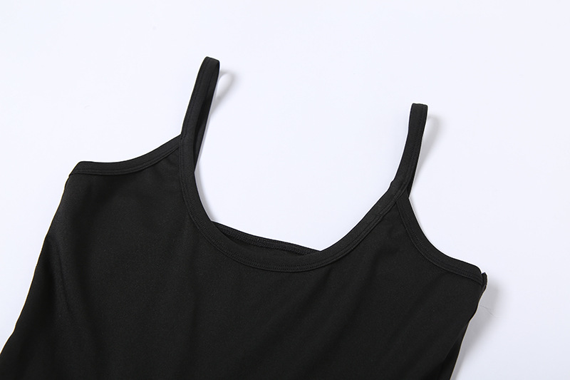 Show Thin Black High Waist Pants Low-Cut Suspenders