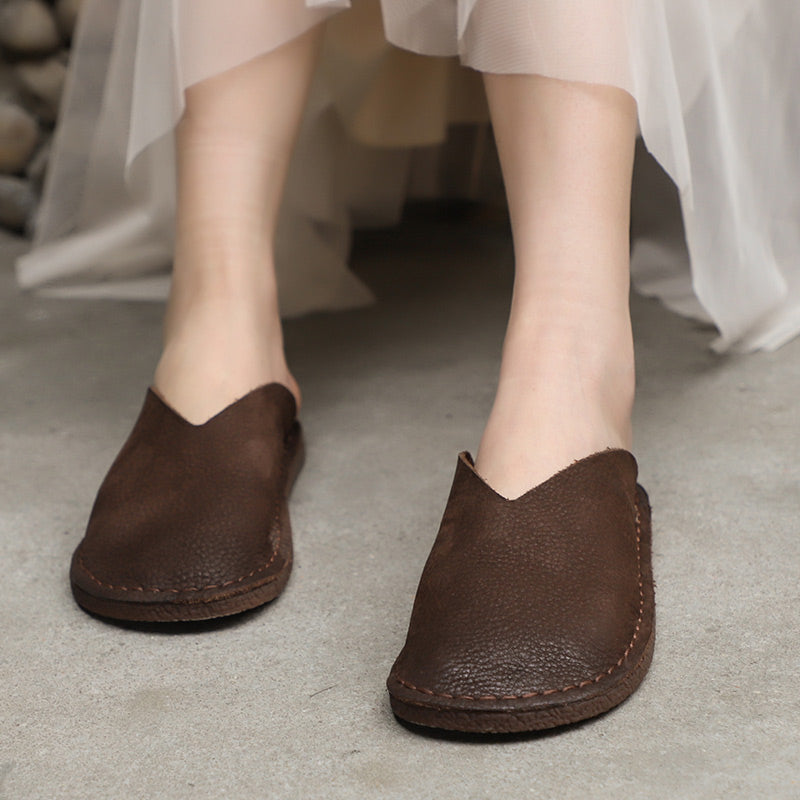 Women's Slippers Sandals  Flats Casual Slip On Shoes Brown/Coffee Maxct