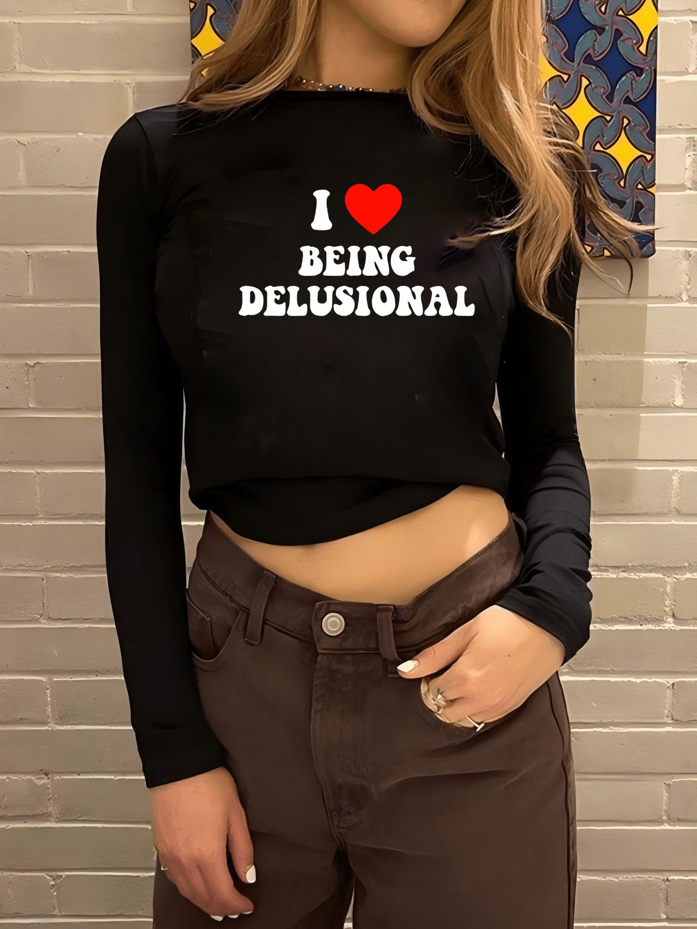 Maxct American Hot Girl round Neck Shoulder Long Sleeve Navel Top Fashion Street Slim Short T-shirt for Women