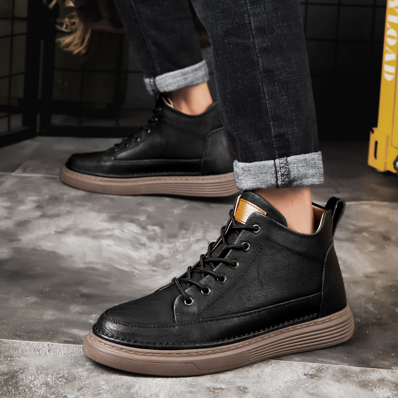 Men's Leather Motorcycle Boots - true deals club