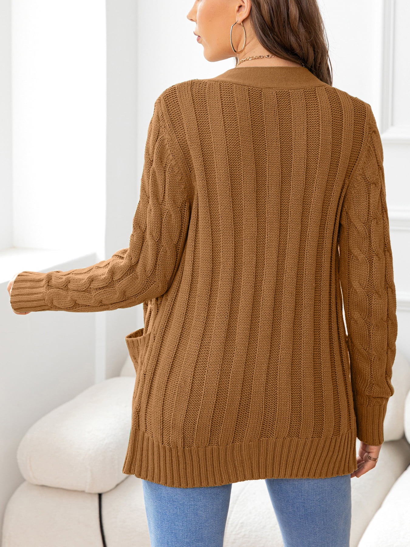 Maxct &Button Down Cable-Knit Cardigan