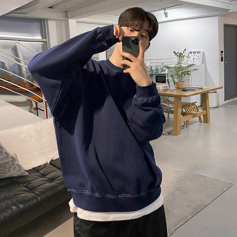 Maxct 3176 Navy Blue Crewneck Sweater