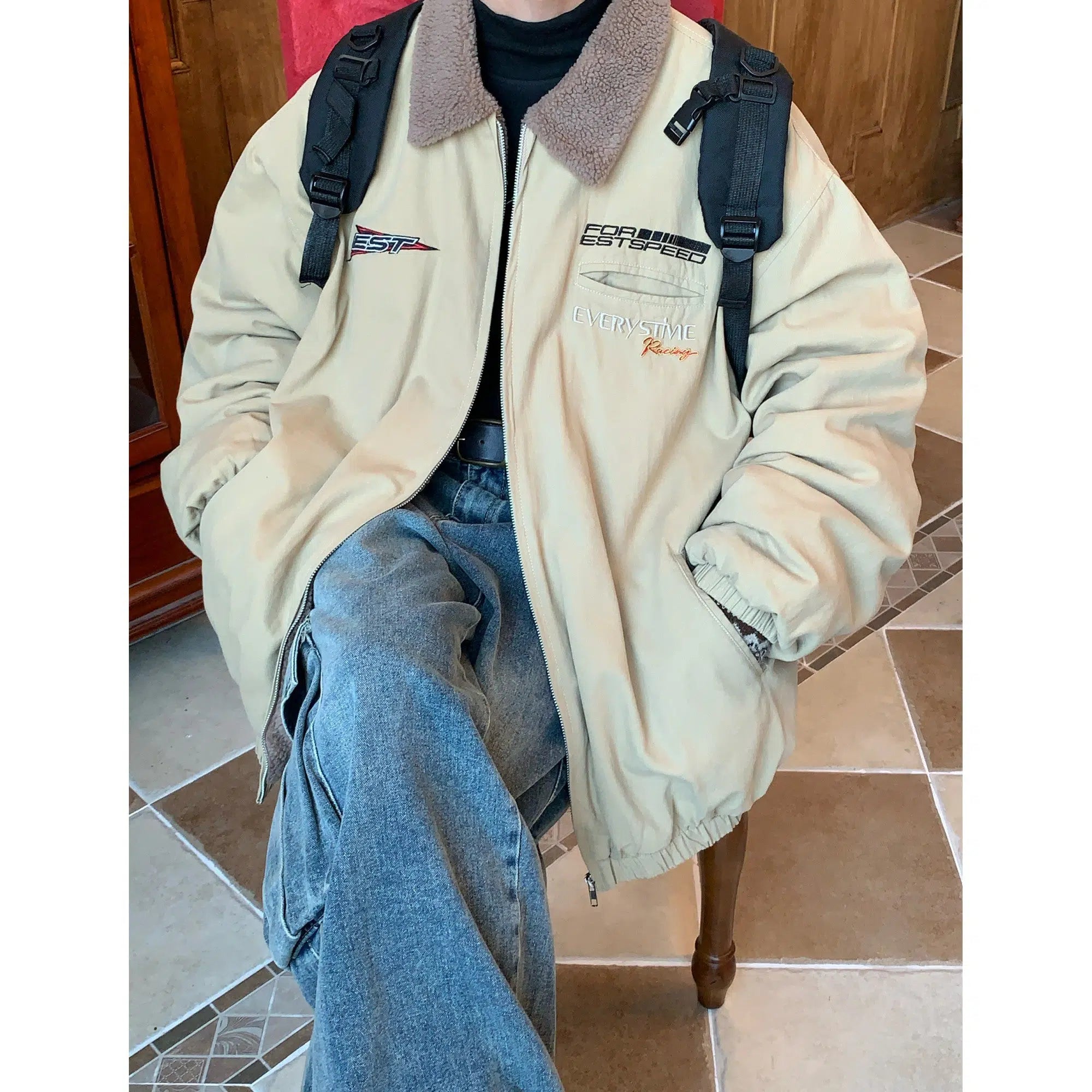Maxct Relaxed Fit Sherpa Zipped Jacket
