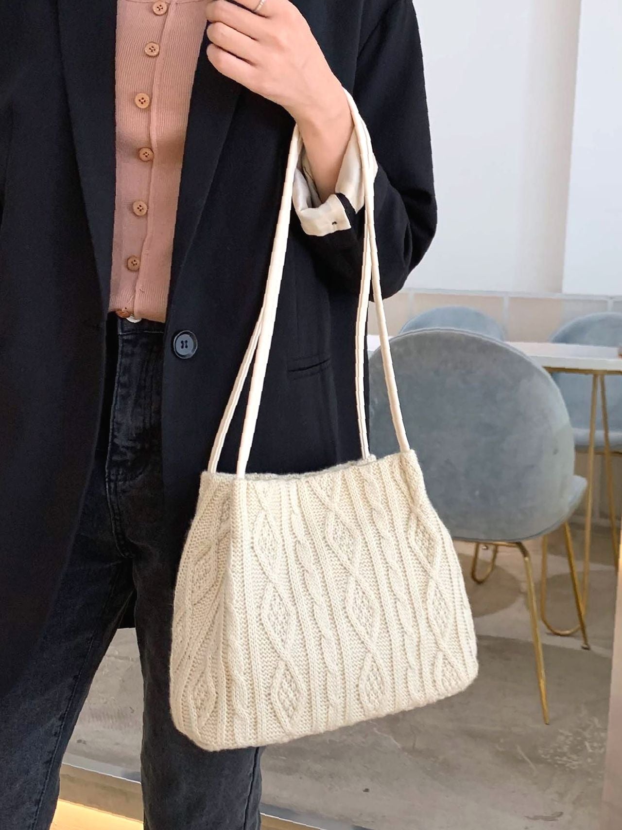 Maxct - Minimalist Crochet Tote Bag  - Women Tote Bags