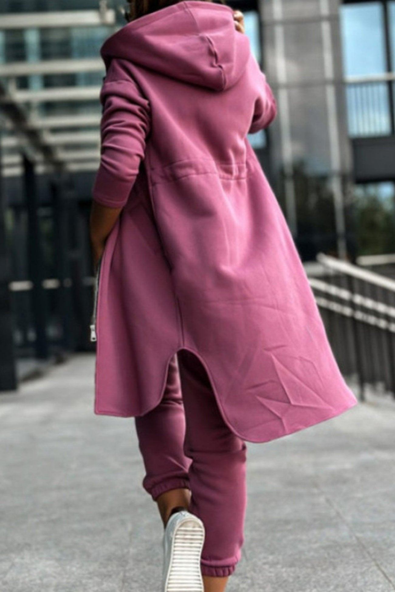 Maxct Elastic Waist Mid-length Hoodie Pants Set