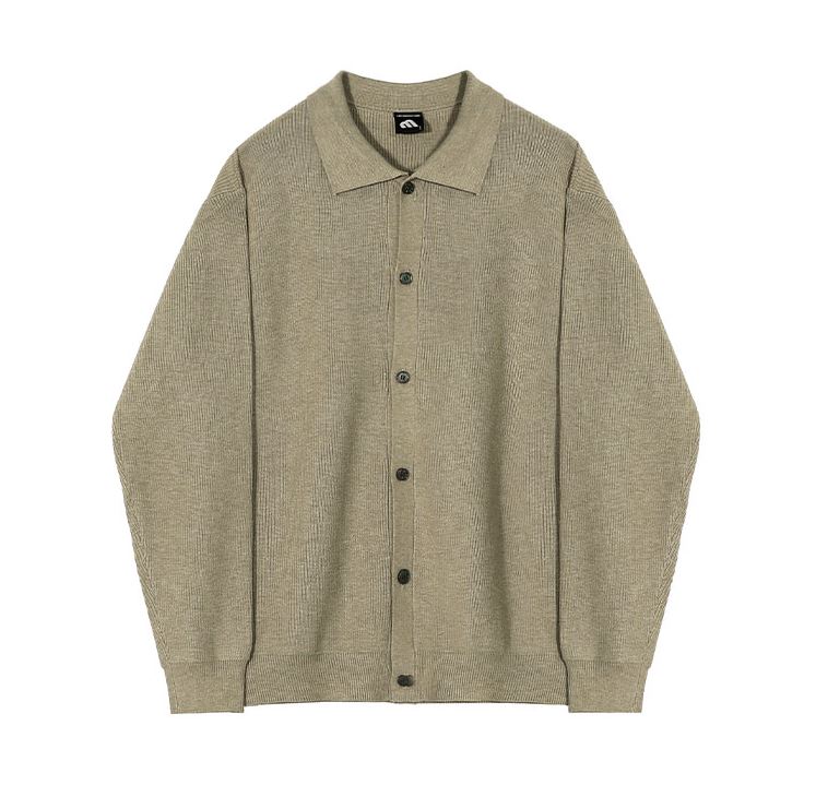 Maxct 5516 KNITTED FULL BUTTON-UP COLLAR SWEATER