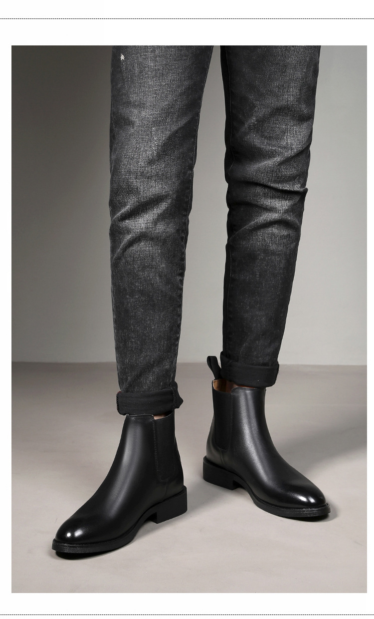 Elegant Slip-On Leather Chelsea Boots for Men - true deals club