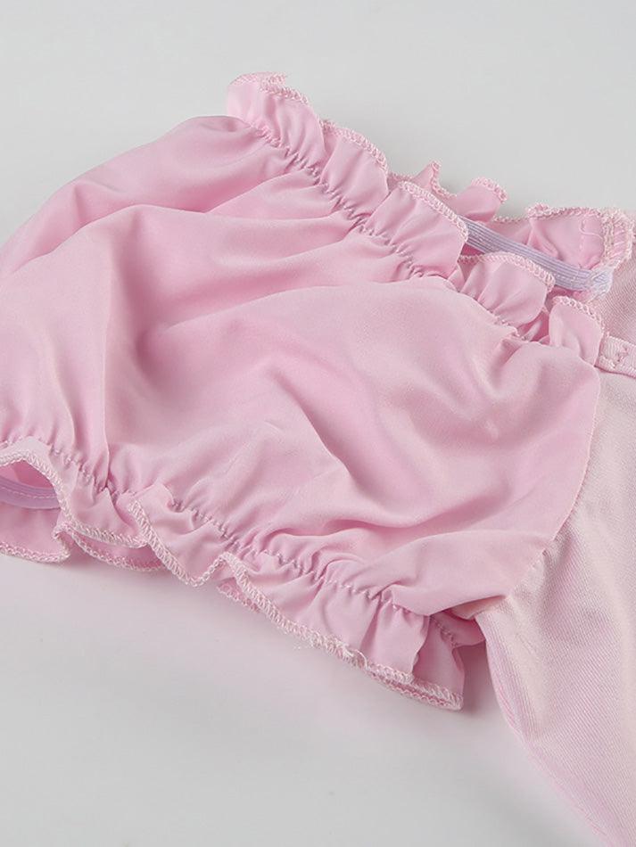 Maxct Cute Bowknot Decor Hollow Out Shirts