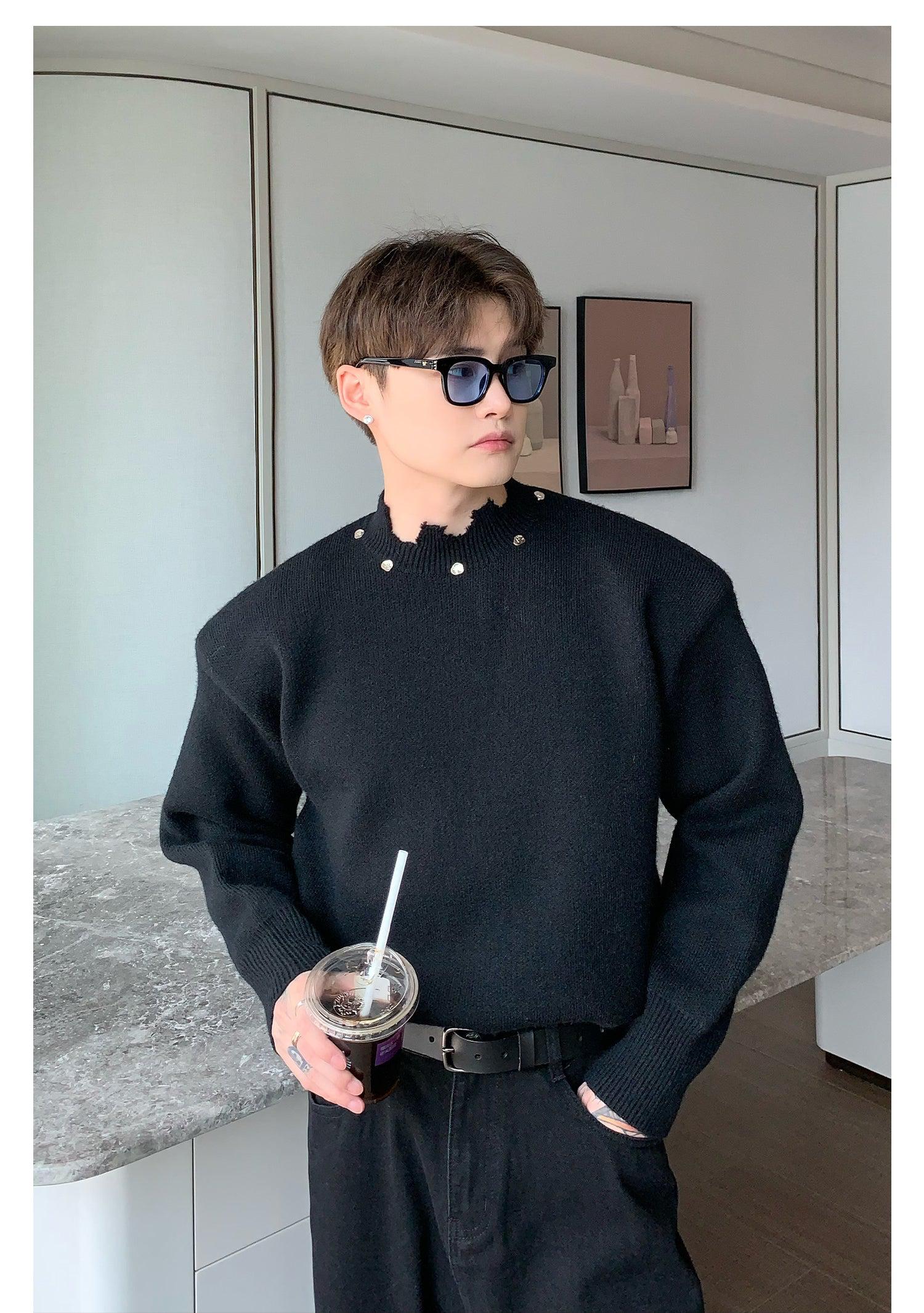 Maxct Ripped Metal Knitted Sweater