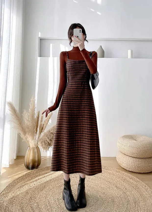 Cardamom Plaid Cami Midi Dress Maxct