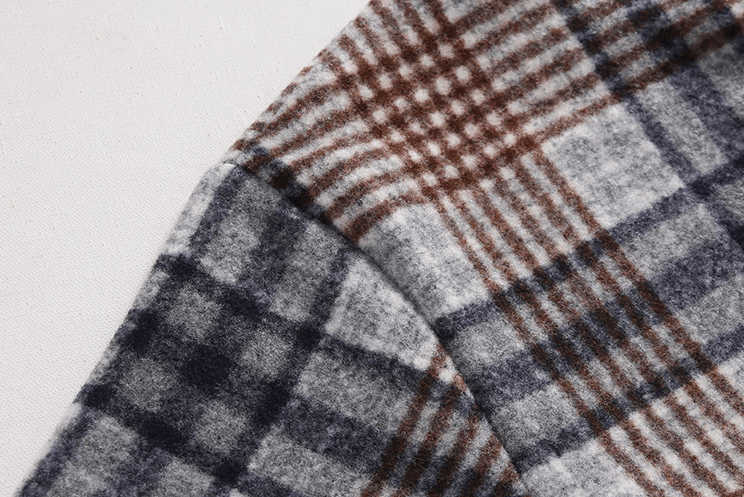 Maxct 6164 Knitted Crewneck Plaid Sweater