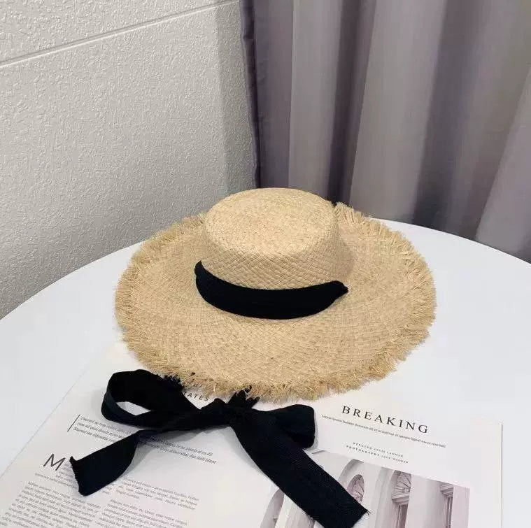 Maxct Straw Hat Ins Young Adult Shoelace Summer Outing Lace