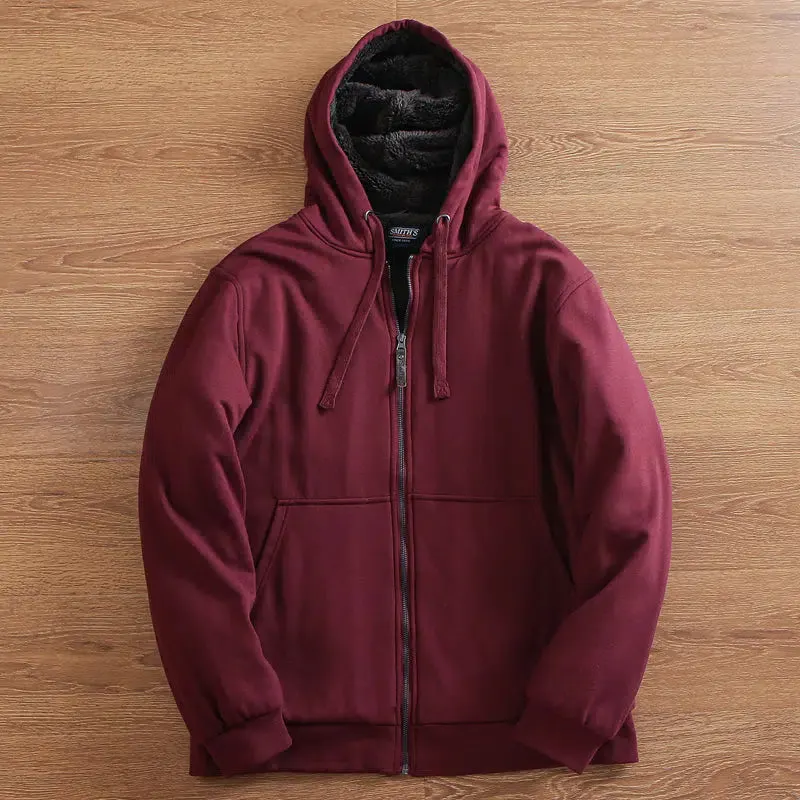 Maxct Sherpa Fleece Hooded Sweatshirt Jacket