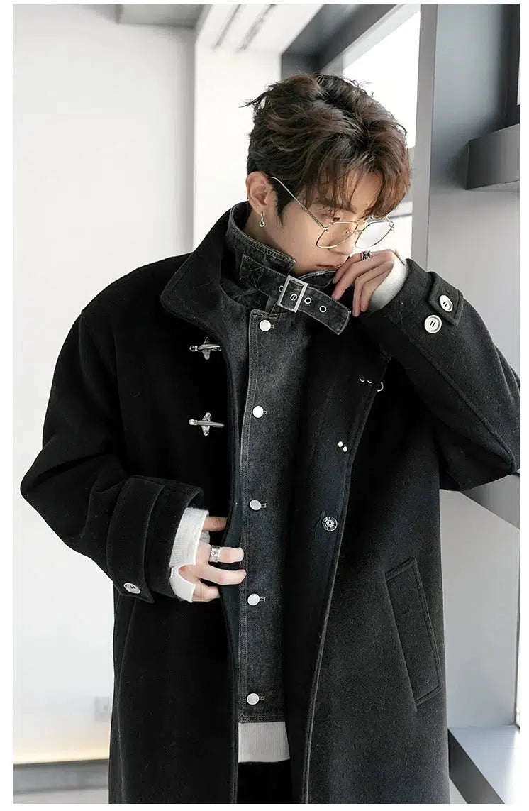Maxct Stitched Long Two-piece Wool Coat