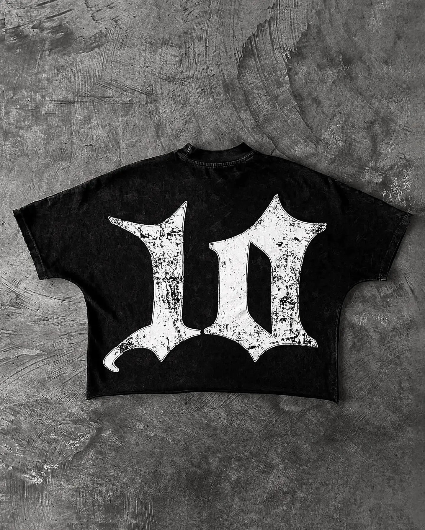 Maxct Y2K New T Shirt Tops Men Women Harajuku Hip Hop Graphic Print Oversized T Shirt Gothic Irregular Cotton Short Sleeve StreetWear