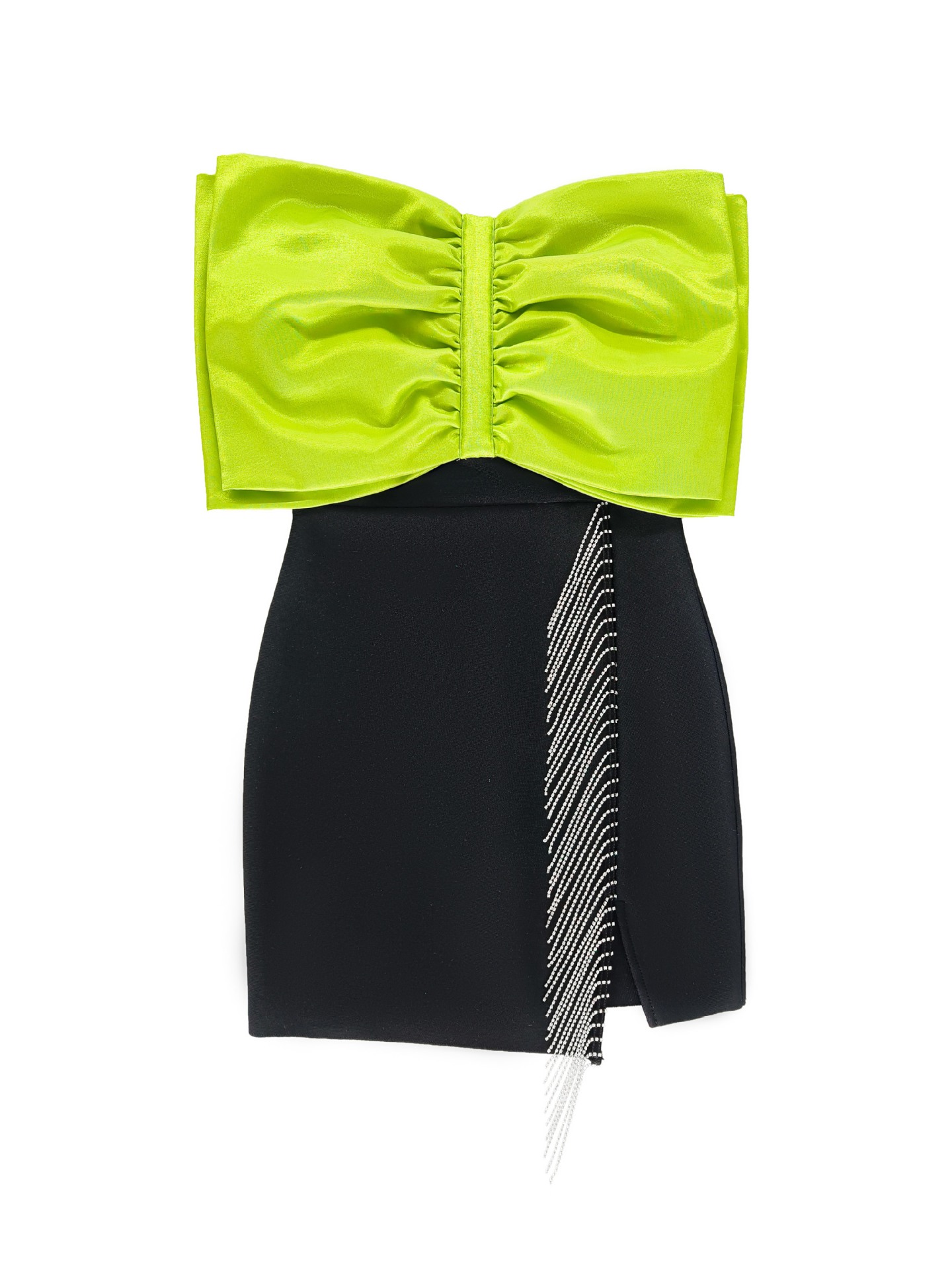 Women's New Mint Mambo Style Bow Strapless Dress Birthday Party Chic Sweet Spicy Dress