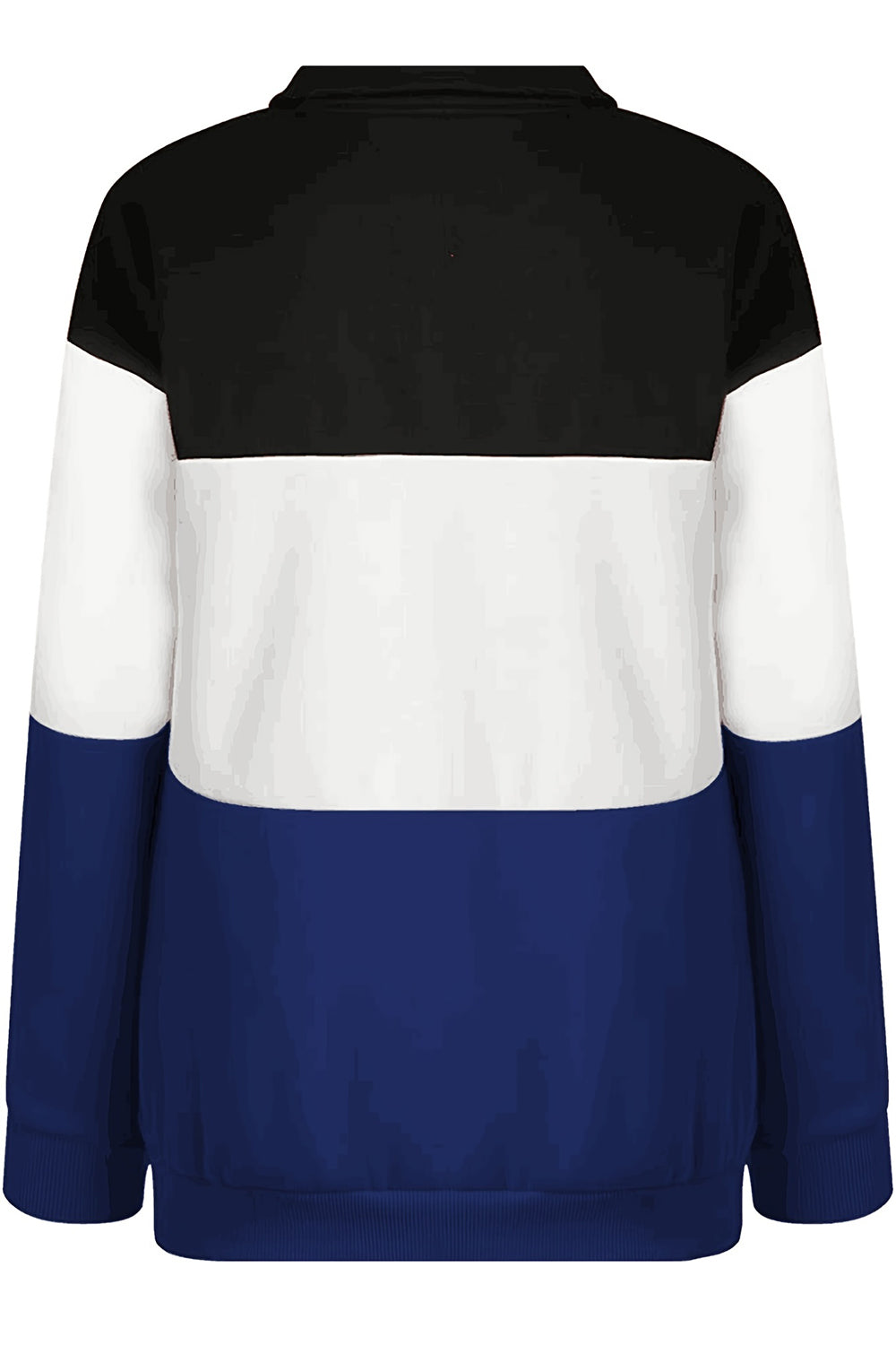Maxct &Full Size Color Block Quarter Zip Long Sleeve Sweatshirt