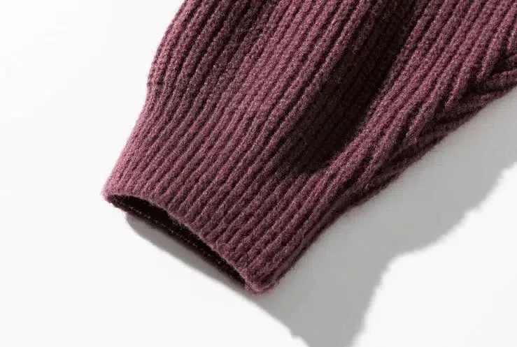 Maxct Pleated Knitted Round Neck Bottoming Sweater