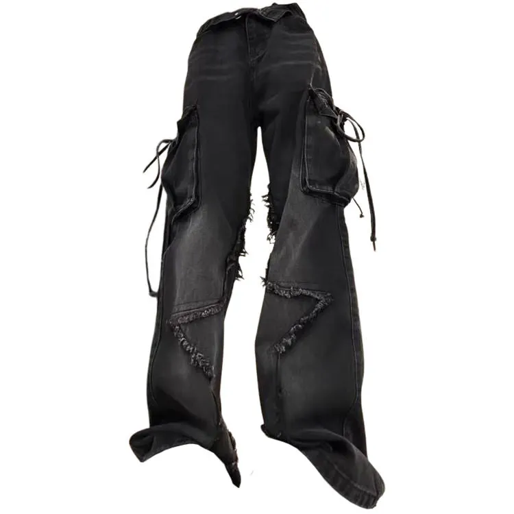 Star Patch Cargo Jeans Maxct