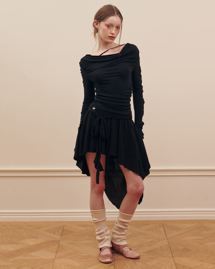 Balletcore Asymmetrical Mid Skirt Maxct