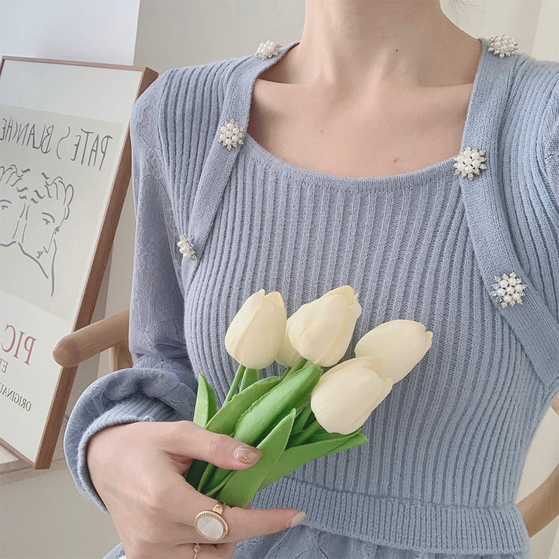 Lace Knit Sweater Dress Maxct