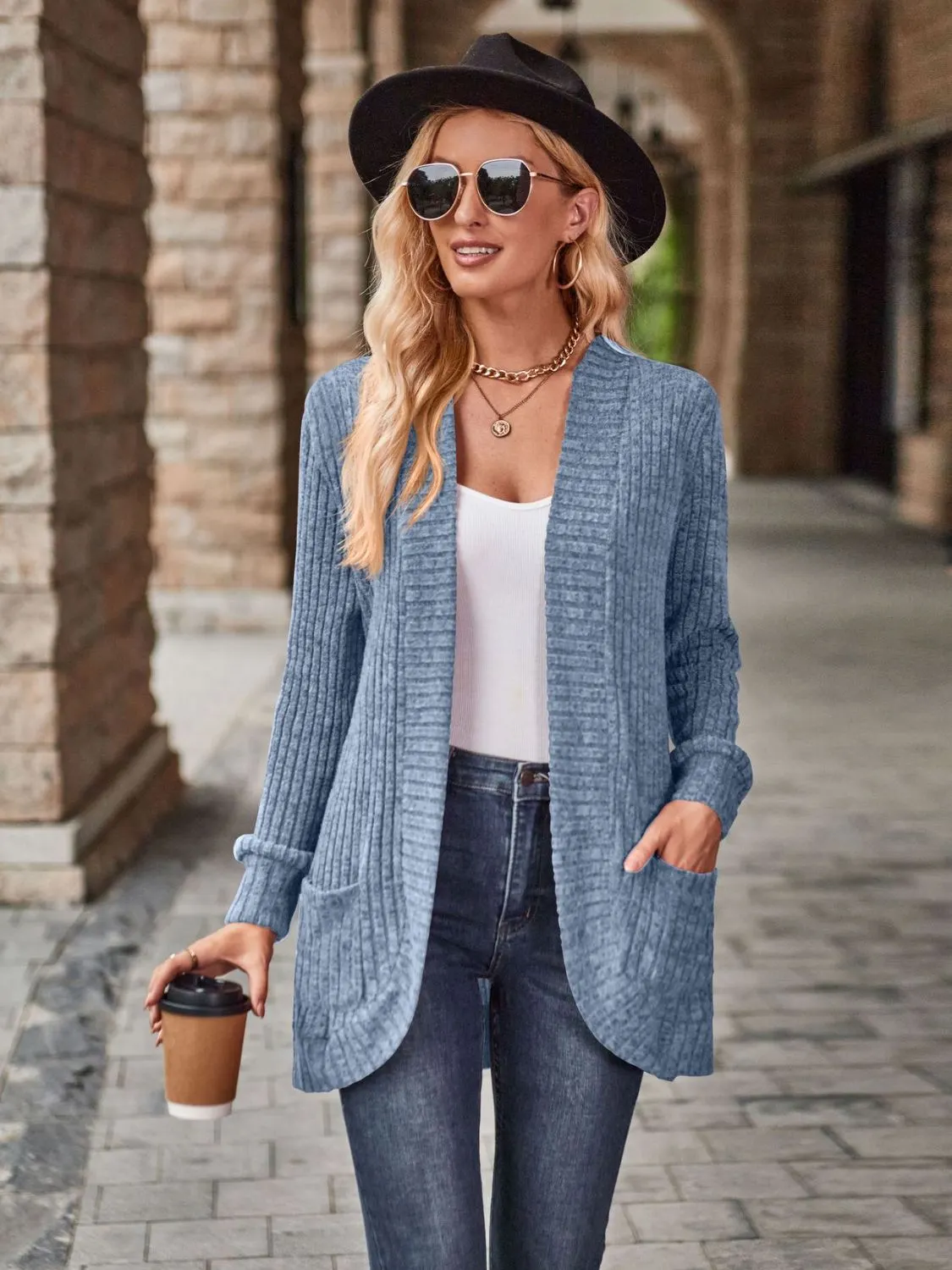 Maxct &Open Front Cardigan with Pockets